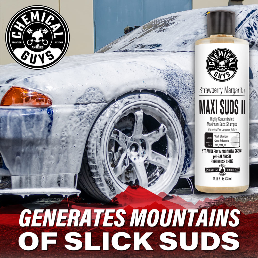 Wash mitt with Maxi-Suds II producing rich foam for even coverage.