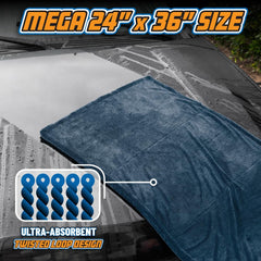 Chemical Guys Megalodon towel ultra plush texture on delicate paint surfaces.