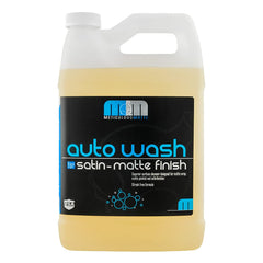 Chemical Guys Meticulous Matte bottle pour demonstrates a matte-safe wash for satin finishes