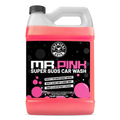 Chemical Guys Mr. Pink bottle pour with rich foam for quick, thorough cleaning.