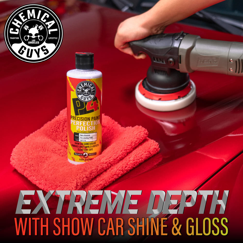 Chemical Guys P4 Polish after gloss restoration shows deeper depth and reflection.