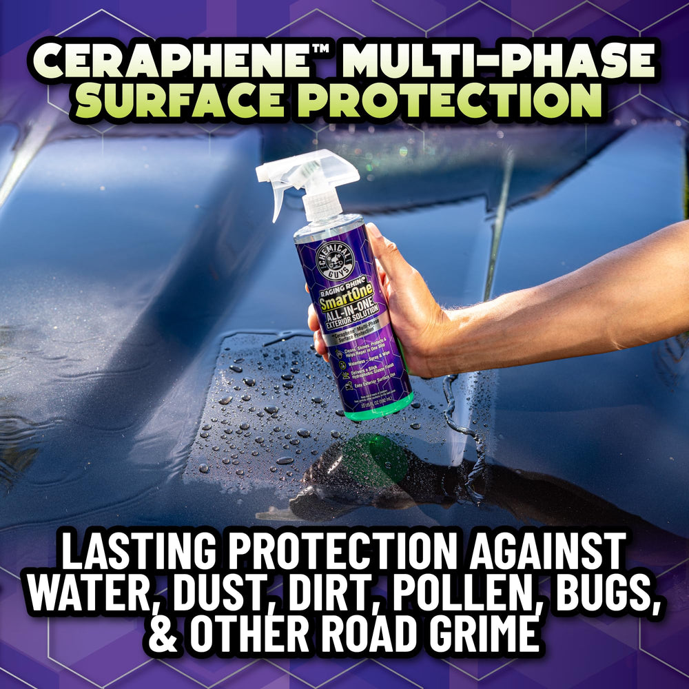 Raging Rhino exterior cleaning shows a polished finish after use.