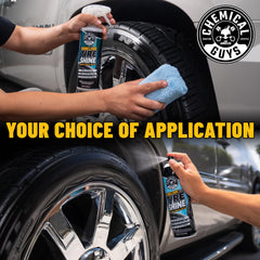 Chemical Guys ShineLogic buffs to a clean, streak-free finish after application.