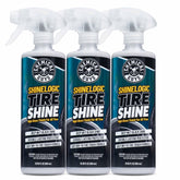 Chemical Guys ShineLogic Tire Shine 3-Pack bottles deliver a deep, durable tire gloss.