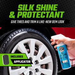 Chemical Guys Silk Shine Dressing nourishes tires and trim.