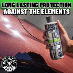 Chemical Guys Slick Finish Cleaner Wax safe on clear coats for confident protection.