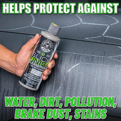 Chemical Guys Slick Finish Cleaner Wax water beading and dirt repellent effect.