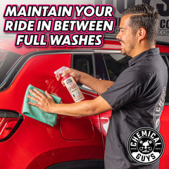 Chemical Guys Speed Wipe glossy finish closeup shows brilliant shine.