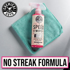 Chemical Guys Speed Wipe used with microfiber towel for best results