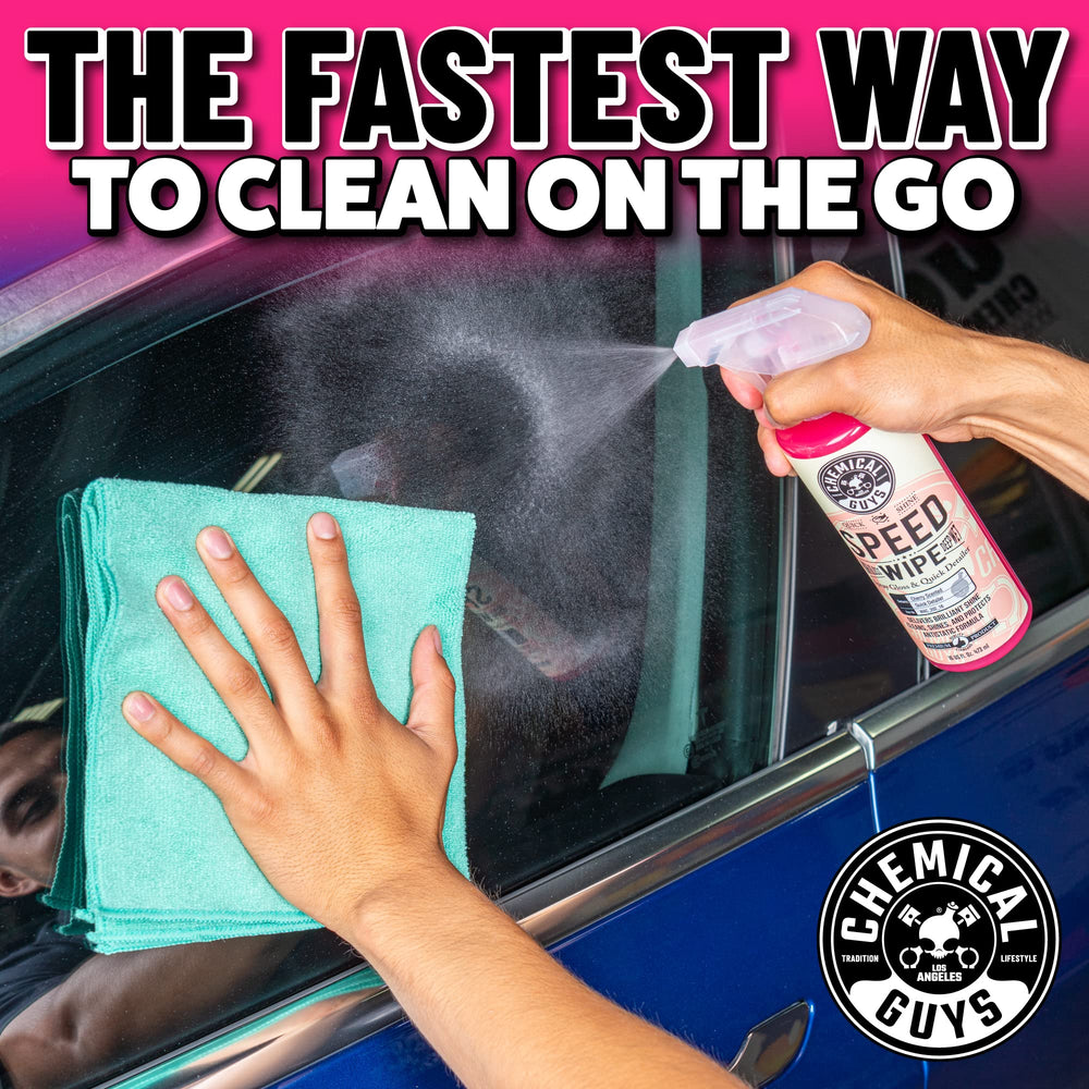 Chemical Guys Speed Wipe microfiber towel ready for a quick wipe and blot.