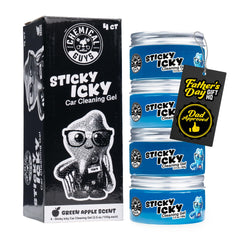Chemical Guys Sticky Icky gel jar with green apple scent for quick interior cleaning