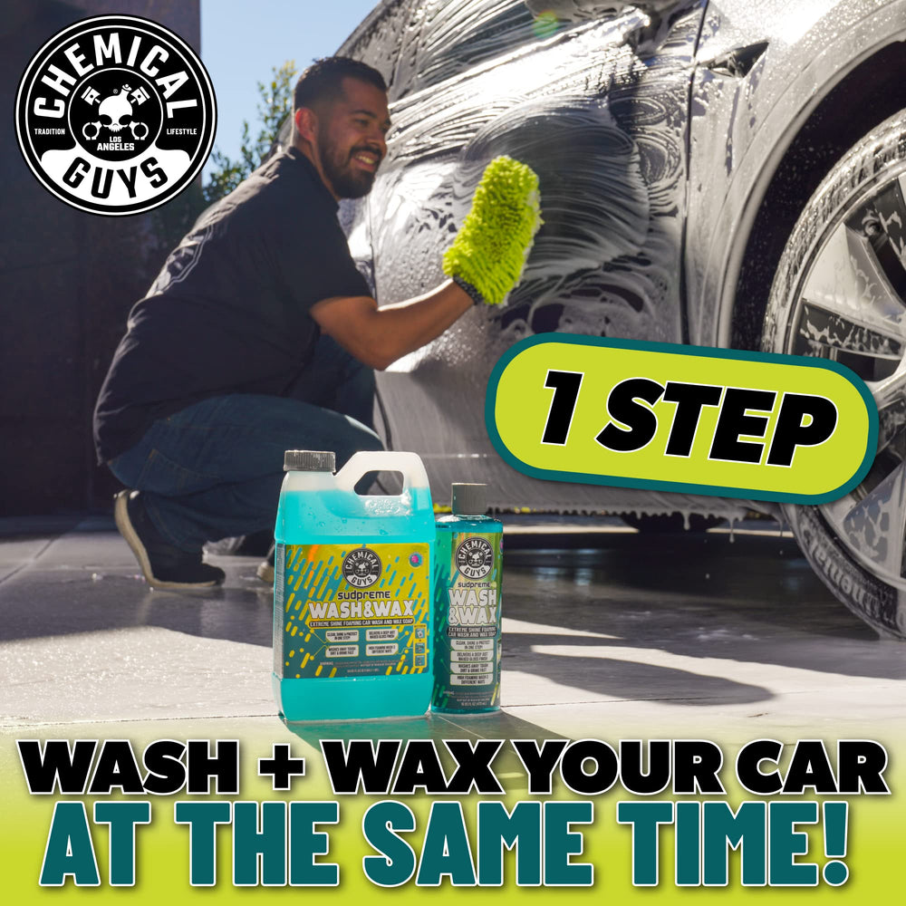 Chemical Guys Sudpreme thick slick lather provides lubrication to reduce swirl marks