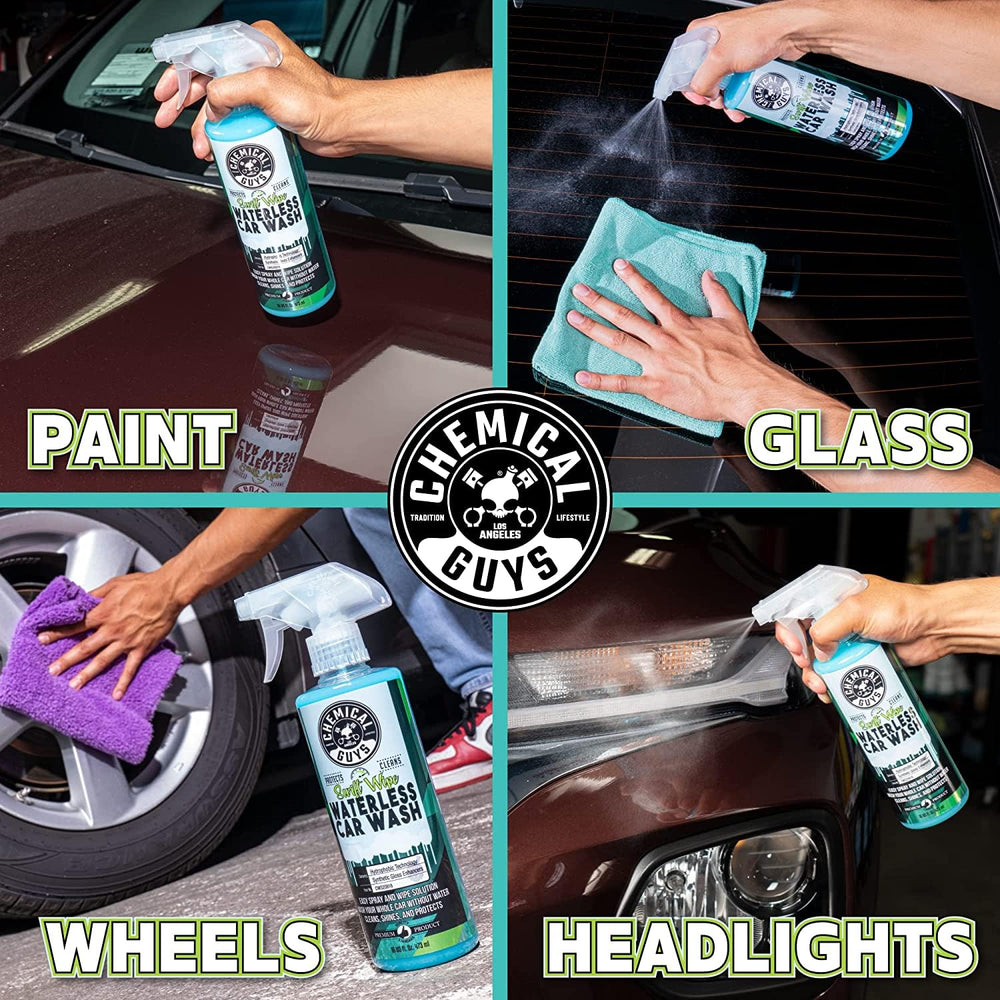 Chemical Guys Swift Wipe microfiber cloth performing a gentle wipe to prevent scratches.