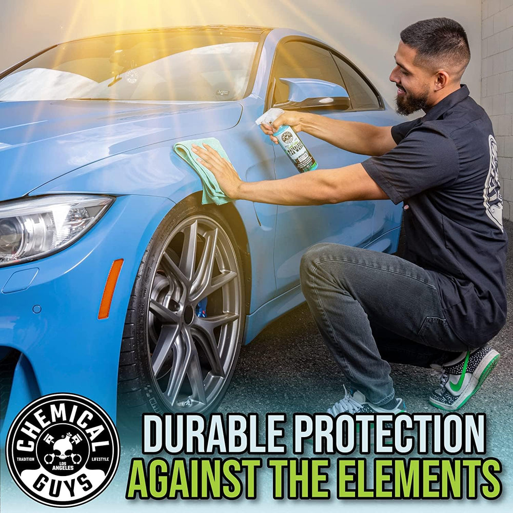 Chemical Guys Swift Wipe removes grime for a spotless finish close-up.