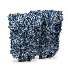 Chemical Guys The Dually dual-fiber wash mitt blue and white for deep cleansing.