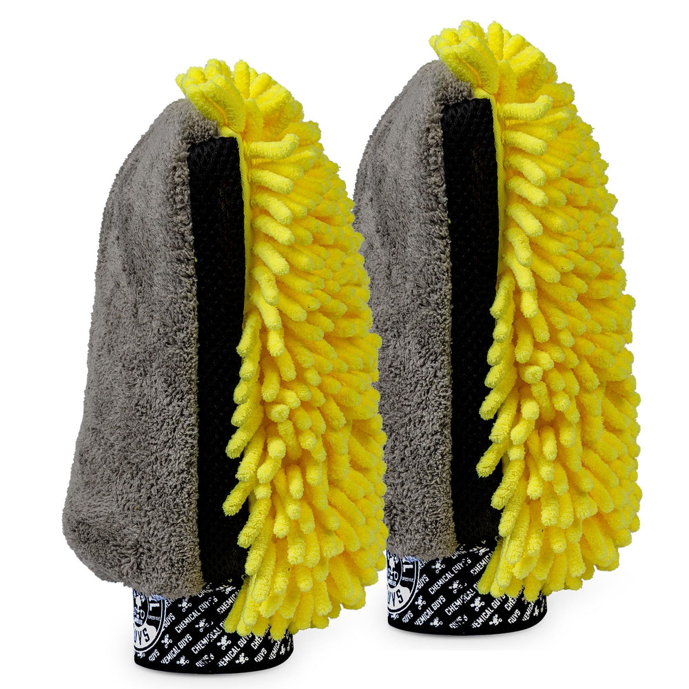 Chemical Guys Three-Way Wash Mitts provide ultra-plush cleaning for paint and chrome