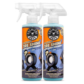 Chemical Guys Tire Kicker sprayable tire shine shows a deep gloss on tires