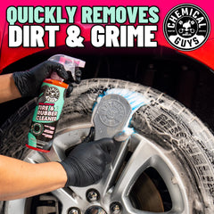 Label detail shows two-pack 16 oz format for tire care prep.