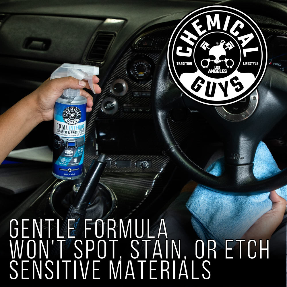 Chemical Guys Total Interior Cleaner quick spray and wipe—no rinsing needed