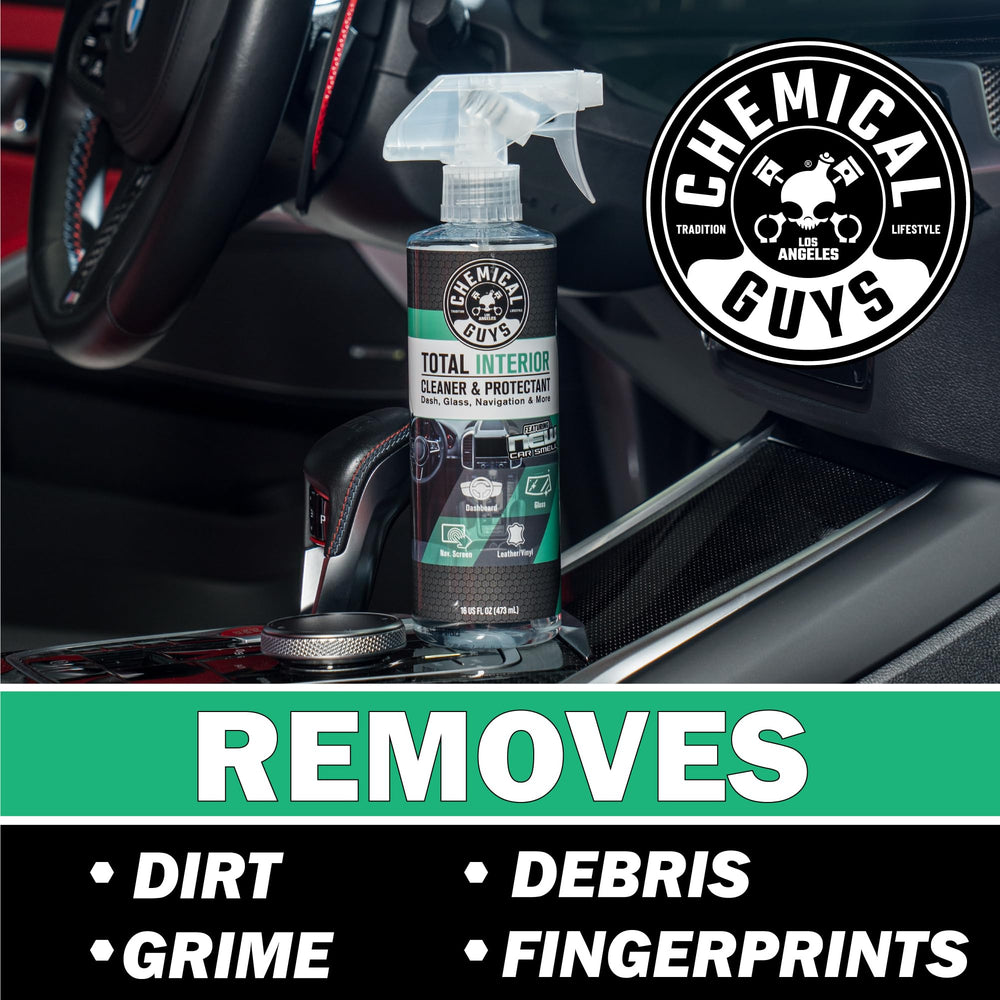 Chemical Guys Total Interior New Car Smell dash-and-console-clean for safe surface care