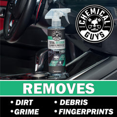 Chemical Guys Total Interior New Car Smell glass and interior surfaces shine without residue
