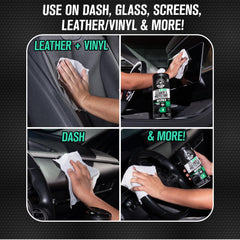 Chemical Guys Total Interior Wipes remove glass smudges for streak-free visibility