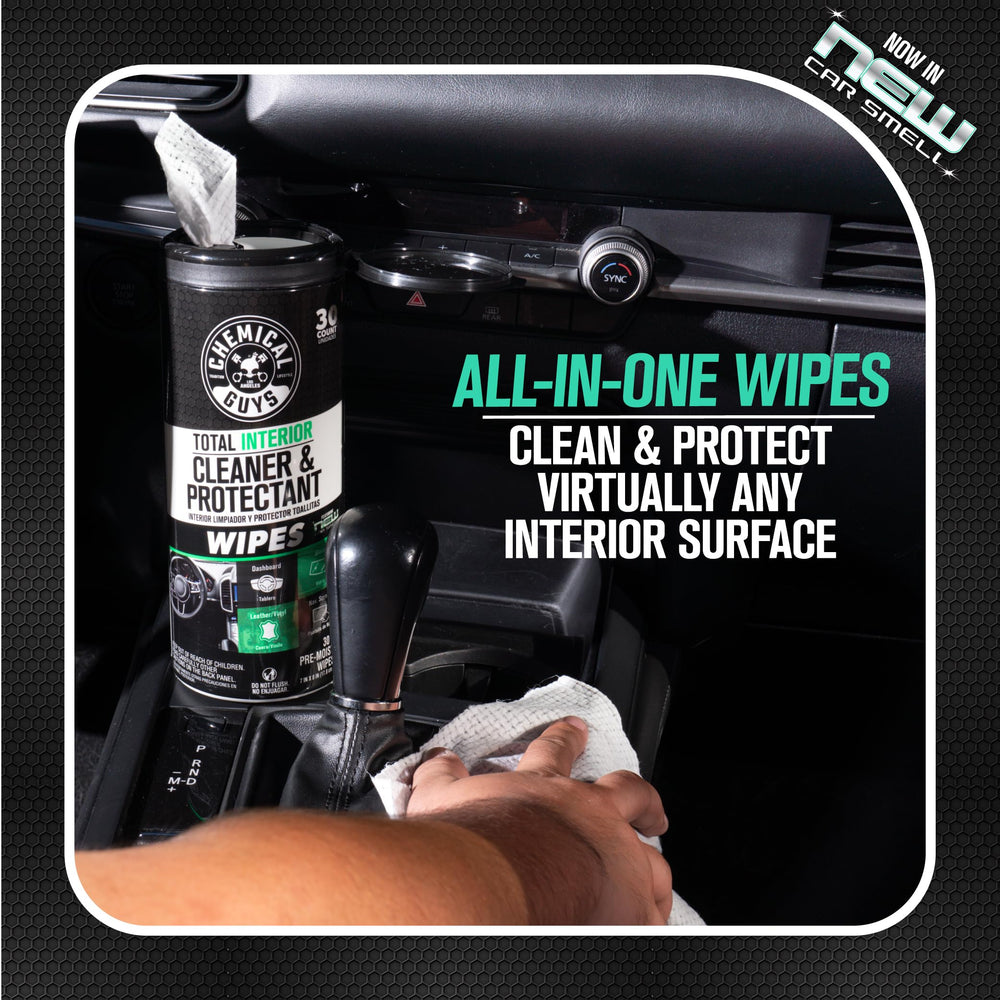 Chemical Guys Total Interior Wipes lift leather grime while preserving delicate finishes