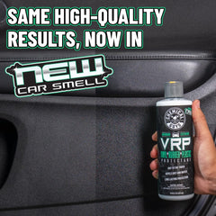 Chemical Guys VRP deep-black shine on plastic trim after treatment.