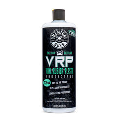 Chemical Guys VRP New Car Scent bottle showing dual protection.