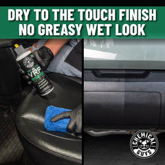 Chemical Guys VRP dressing on tires and trim adds lasting luster.