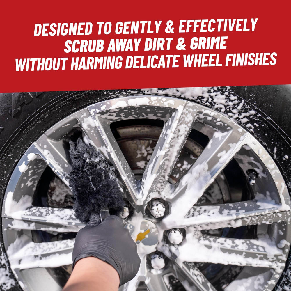 Three exterior detail brushes reach badges and trim for precise cleaning.