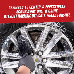 Three exterior detail brushes reach badges and trim for precise cleaning.