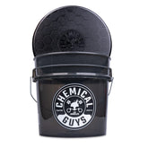 Chemical Guys heavy duty detailing bucket in smoked black front view, sturdy wash companion