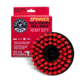 Chemical Guys Heavy-Duty Spinner Brush grout cleaning in bathroom.