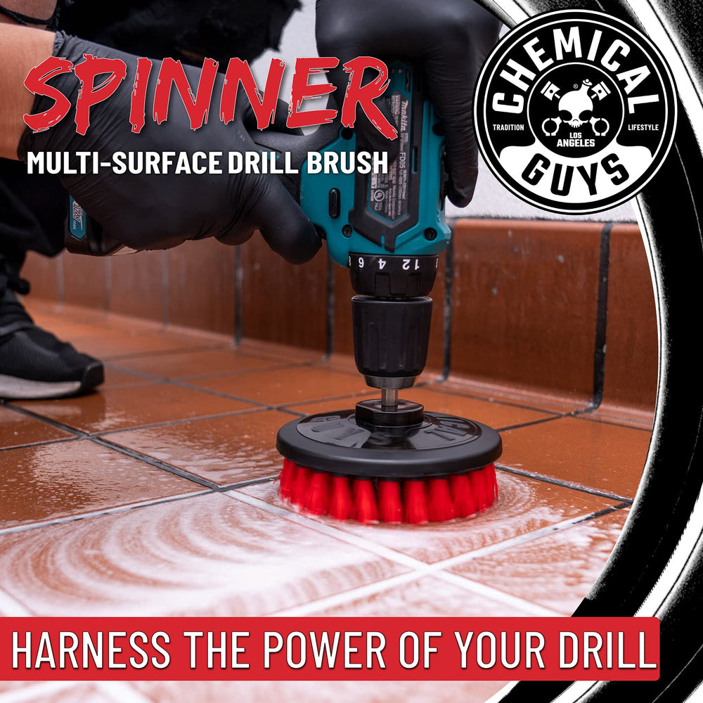 Chemical Guys Heavy-Duty Spinner Brush shower scrubbing.