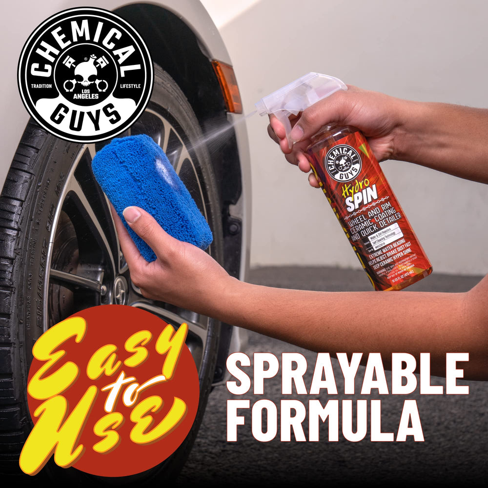 HydroSpin beads water for easier wheel cleaning