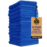 Chemical Guys MIC110012 blue microfiber towel for paint and wax removal, promoting a streak-free finish