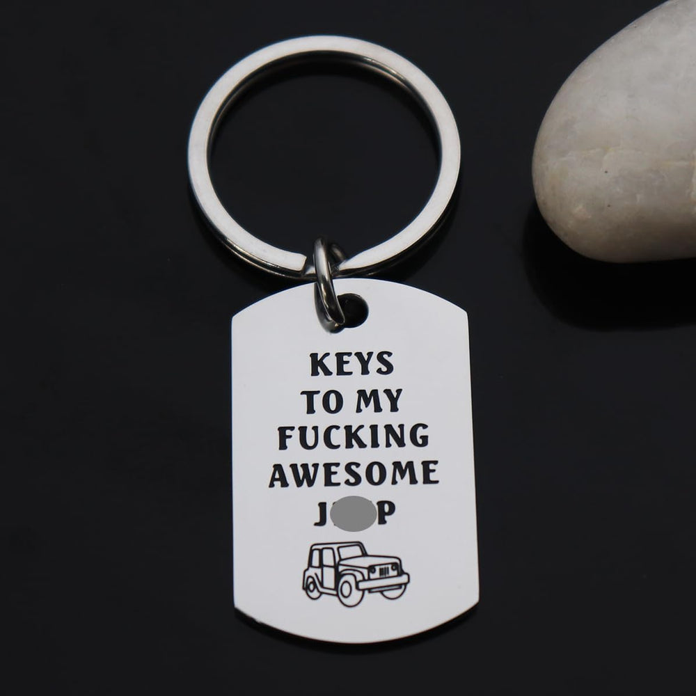 CHENVA hand-stamped keychain with distinctive design for Wrangler fans.