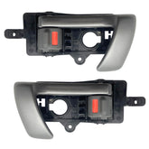Cheriezing Santa Fe left interior door handle with black housing and silver lever for a durable upgrade