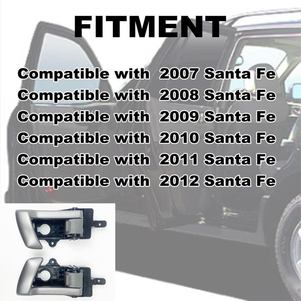 Cheriezing Santa Fe right interior door handle with black housing and silver lever for smooth operation