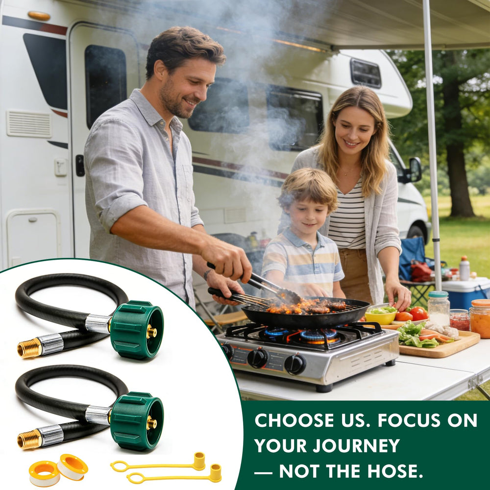 Cheuyeehui dual-tank RV hose kit suited for stoves and heaters.