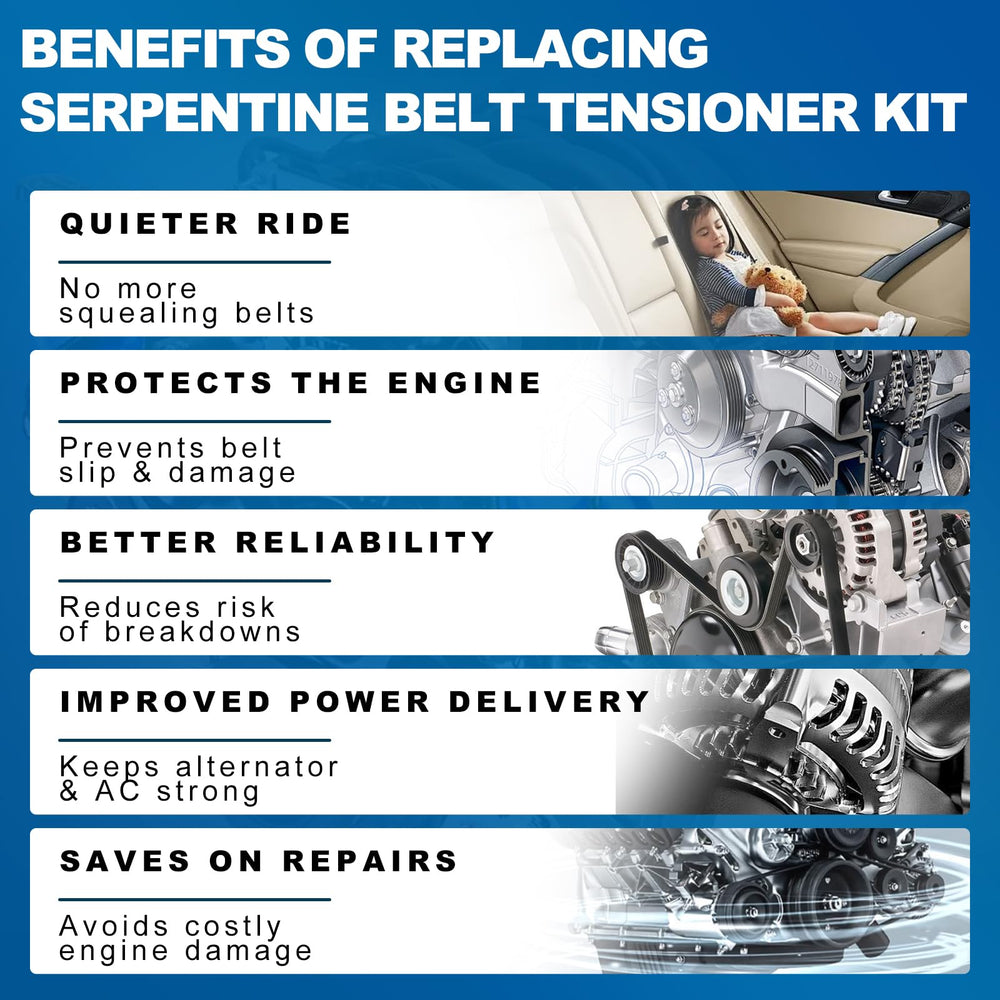 Cheyia AC belt tensioner kit installation guide supports correct setup.