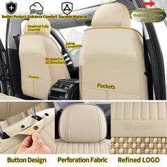 Chezope rear right seat cover beige-stripes-b keeps seats clean and fresh.
