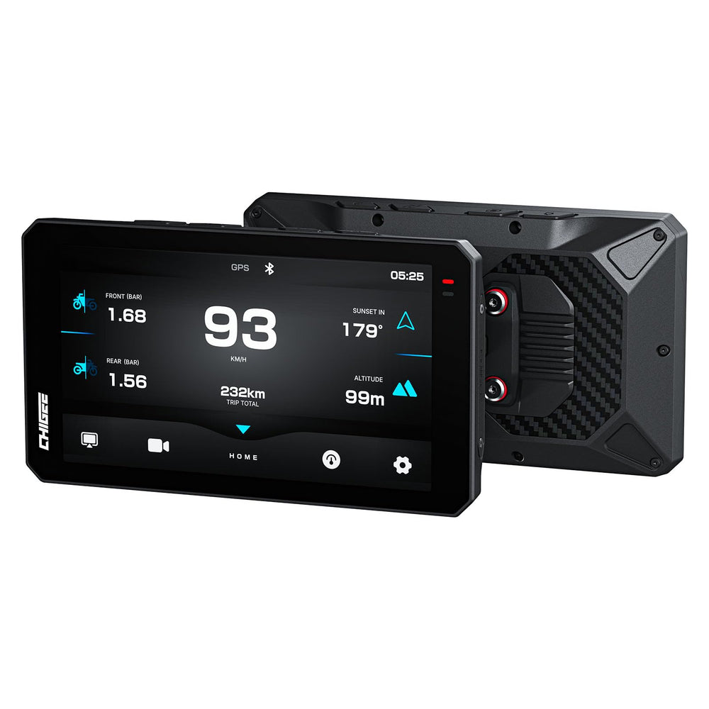CHIGEE AIO-6 MAX dashboard display shows clear daylight navigation.