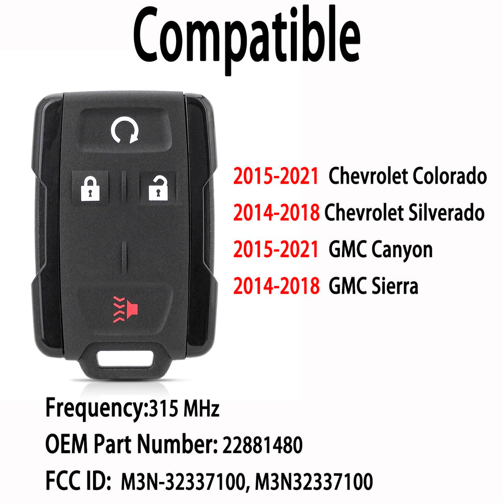 CHIJUIYZKEY 2pc key fob back view confirms secure fit for Silverado.