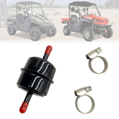 Chikia fuel filter metal 5/16 inch with hose clamps for Hisun keeps fuel clean and steady.