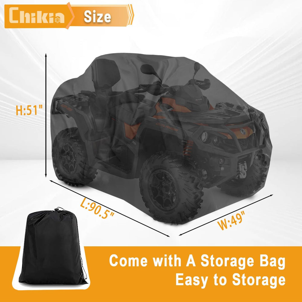 Chikia XL ATV Cover dustproof design shields the quad from debris.