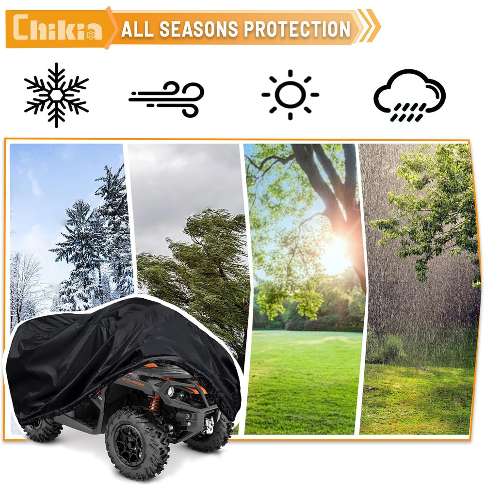 Chikia XL ATV Cover folds neatly into a storage pouch.