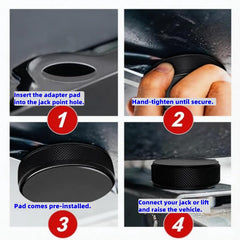 Chirano pad set in use on Tesla Model 3 during lifting