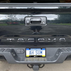 CHLSD Toyota TRD stripe license frame close-up shows rust resistance